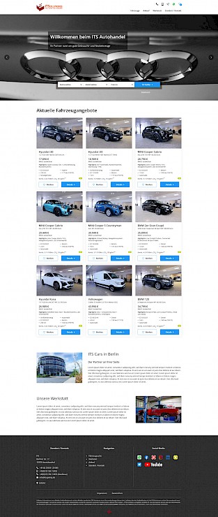 Startseite Homepage Verkauf Autohandel